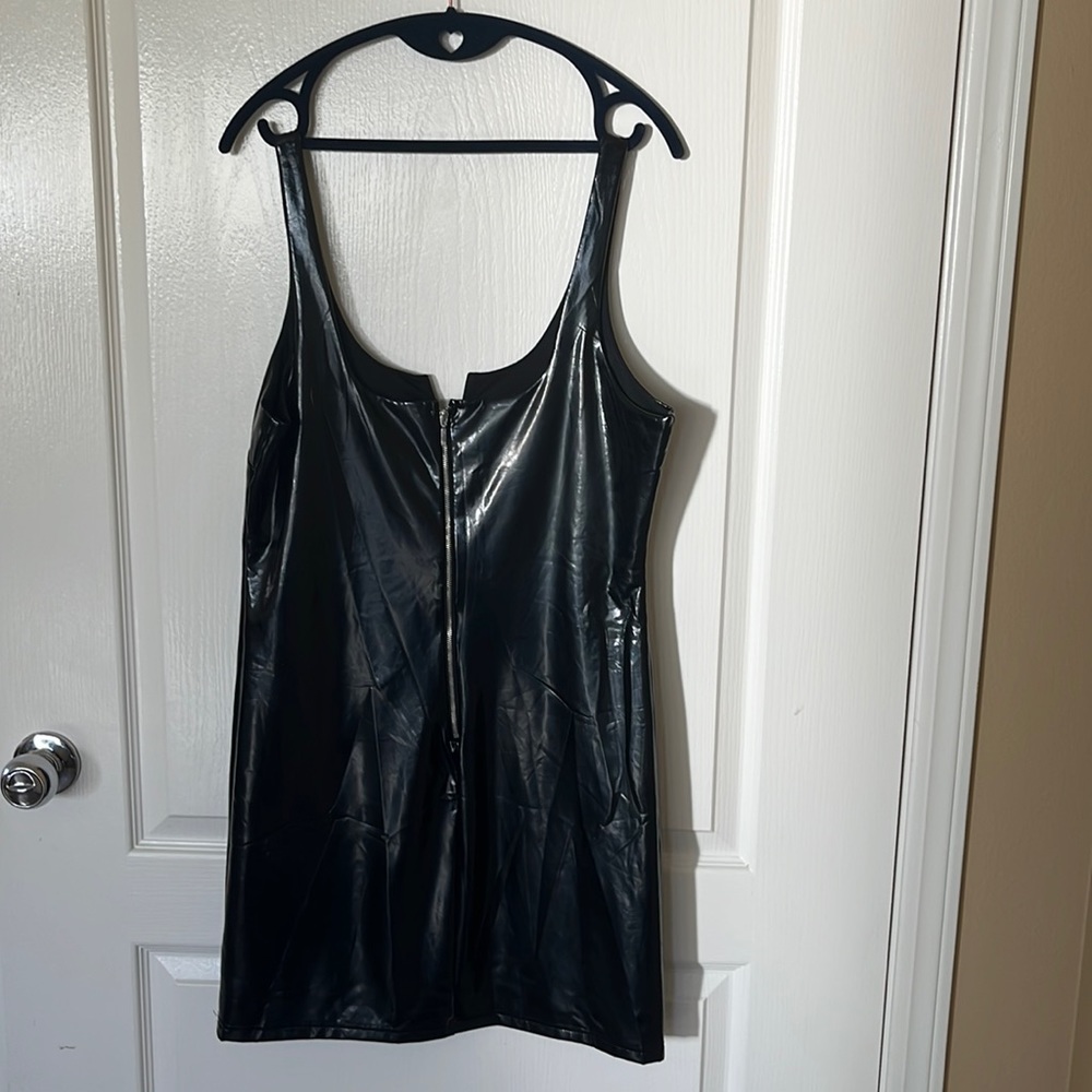 G by Guess Indie Patent Leather Mini Dress - Large